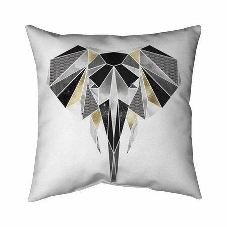 BEGIN HOME DECOR 20 x 20 in. Geometric Elephant-Double Sided Print Indoor Pillow 5541-2020-AN476